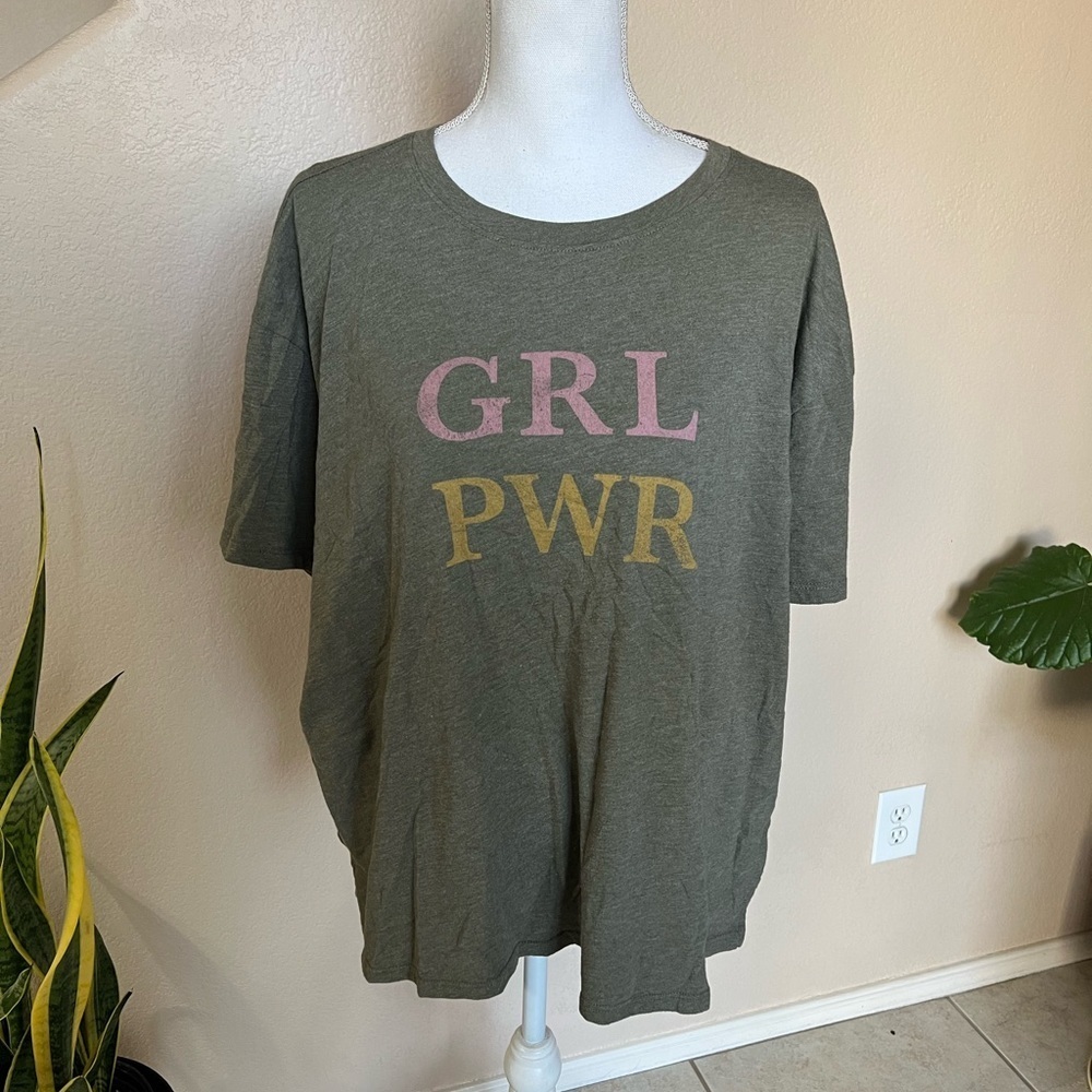 Mauriceโs Olive 'GRL PWR' Graphic Tee - Olive Green